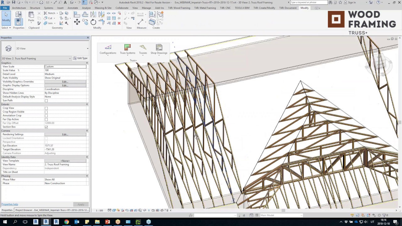 Auto-generate complex roof truss systems