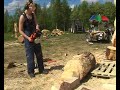 Two women using motorsaws (first time)