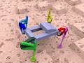 ODE + Pov-Ray quadruped robot climb over table-bump