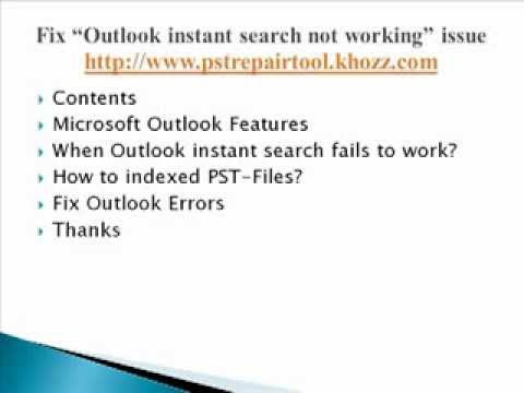 how to rebuild outlook 2010 search index