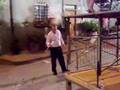 David Corkhill playing offstage fence in Verdi's Anvil Choru