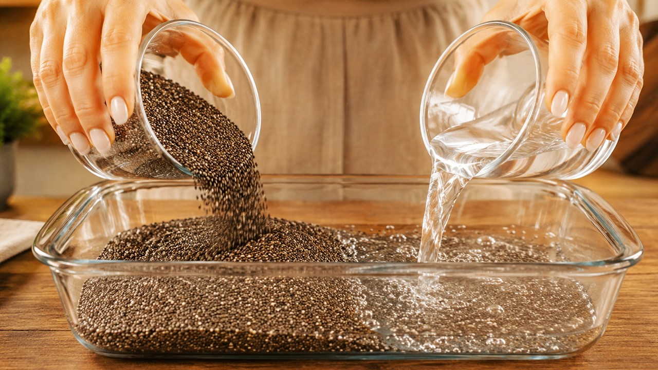 I haven't bought bread in a year! Just mix chia seeds with hot water!