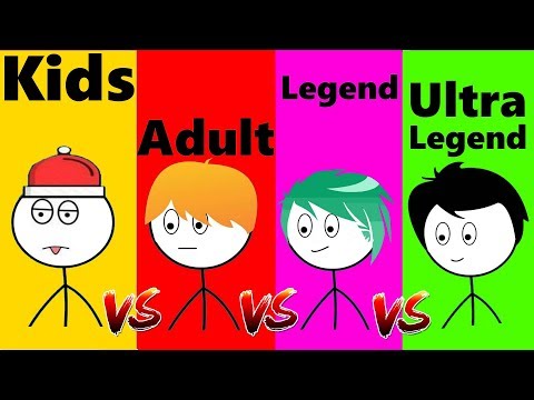 Kid VS Adult VS Legend VS Ultra Legend Gamers | How To Exit From A Games | Azzloo
