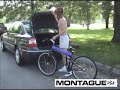 Folding A Montague CX bike Into The Trunk Of a Car.