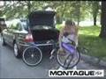 Folding A Montague CX bike Into The Trunk Of a Car.