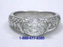 Oval Brilliant Cut Diamond Ring 1.54-carat pave-set 0.50 tcw
