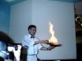 saganaki opa and flamed greek sausage