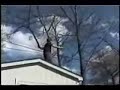 Guy jumps to trampoline