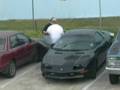 Drunken guy in parking lot!