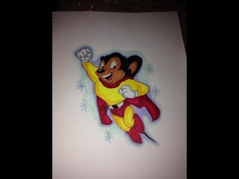 video-linktoworks-Drawing Mighty Mouse With Copic Markers