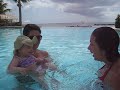 Savannah playing in the pool with Richelle