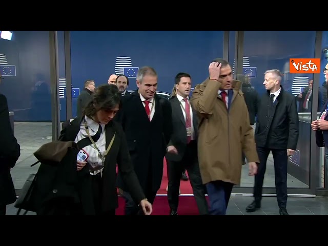 I leader europei arrivano al Consiglio Ue di Bruxelles. Tra gli altri, Meloni, Macron e Metsola