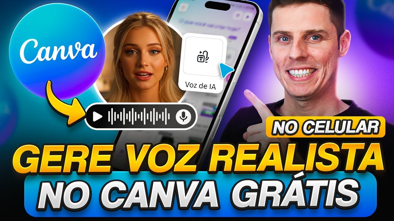 đ€ Gerador de Voz Realista no CANVA GRĂTIS (Pelo Celular)