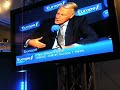 interview de jean-marc ayrault, d�put�-maire de nantes par marc-olivier fogiel lors de la journ�e europe 1 � nantes alors que les ouvriers de goss manifestent � l'ext�rieur de la tente