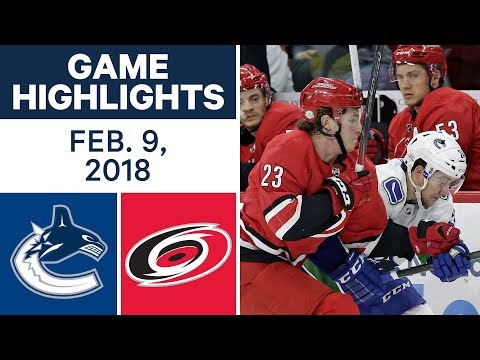 Video: NHL Game Highlights | Canucks vs. Hurricanes - Feb. 9, 2018