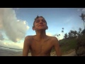 Jacob Burke getting hogged by a BodyBoarder at SoupBowl, Barbados