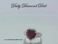 14K White Gold Ruby Heart 5.27ct Diamond Ring www.DailyDiamondDeal.com