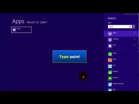 how to open ms paint in windows 8