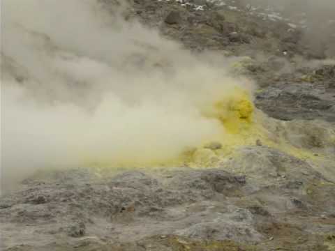 fumarole - Film taken on Toursgallery Hokkaido Winter Festivals and Snow Monkey Tour. Shows close up of super heated gas erupting from a vent in the side of an active v...