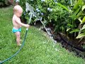 Andrew Playing with hose Andrew Playing with hose