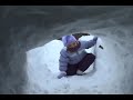 Blizzard snow cave
