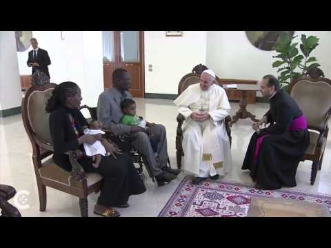 meets - ADDITIONAL MUSIC: VideoBlocks Meriam Ibrahim, a Sudanese woman who was sentenced to death for being Christian, met Pope Francis at the Vatican July 24.