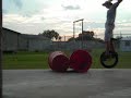 Unicycling video - barreljump