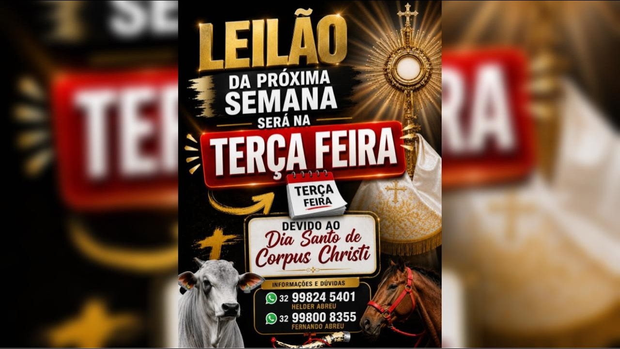 245º LEILÃO MISTO PRESENCIAL E VIRTUAL REAL LEILÕES - SÃO SEBASTIÃO DA VITÓRIA - SJDR/MG - 02/06/26