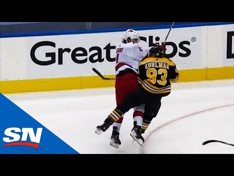 Haydn Fleury Trucks Into Karson Kuhlman With Massive Hit And Bruins Take Penalty
