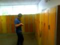 HE CAN WALK THRU LOCKERS!