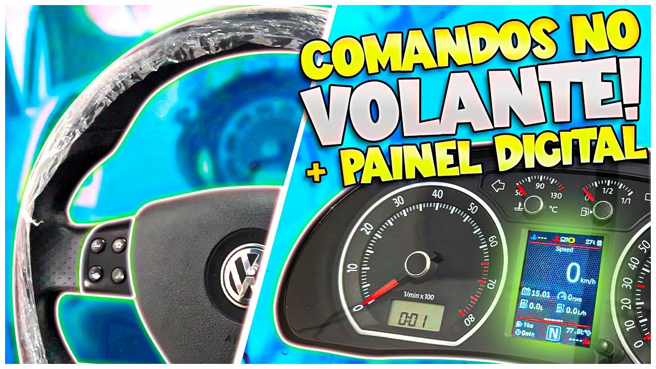 Coloquei PAINEL DIGITAL e VOLANTE com COMANDOS no POLO GTI!