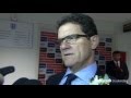 Fabio Capello, Frank Lampard and Cesc Fabregas react to England's win over Spain