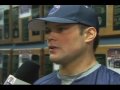 on friday, mike comrie played with his team, the edmonton oilers against the minnesota wild, where they won 5-2. mike was able to score the first goal and was cheered on by girlfriend hilary duff. in the clip below mike talks about his relationship with hilary and how hes happy to see her up there in the stands with the rest of his family. they also showed a small clip of hilary from the stands and she looked so cute cheering for him! those two are such a sweet couple!