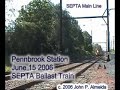 Underpowered ballast train on SEPTA Main Line June 15 2006