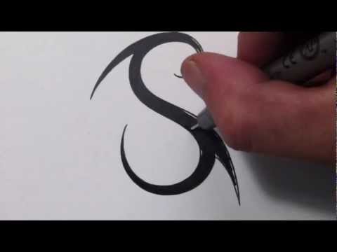 how to draw letter s