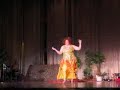 The weekend prior to this performance, we took a workshop from Artemis Mourat, and she gave us some quotes from stuffy Europeans from way back when about bellydance. One of them had to do with Hussies who wore yellow and dared to bare their faces and ankles (oooh). Later that day, Xenia got a new yellow veil and said she could now officialy be a hussy in yellow, and someone pointed out that she had been a hussy in yellow the evening before when she performed. She's wearing the same yellow costume here. I love this clip because it really reveals her personality. I don't think anyone else could handle a snaffu with a wayward cane with such pizazz. Here she is...the hussy in yellow.The song is Walla Keida AgbeenIt's available at: cdbaby.com/cd/kall