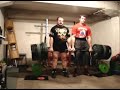 Deadlift RAW: 460 kg, 500 kg (1100 lbs) tandem with Roger