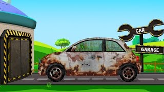 Compact Car | Rusty Garage | Car Garage | Trucks And Cars Video For Kids