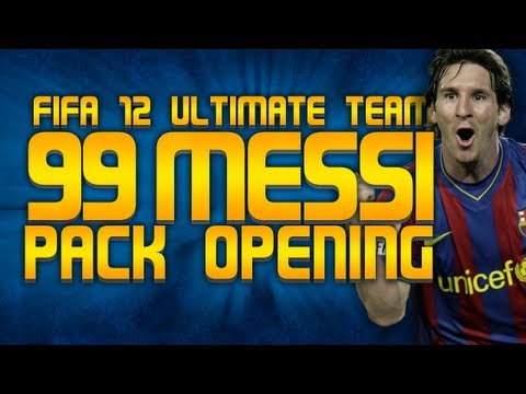 99 - So basically, we're going to try and get a 99 rated Messi in a pack. I have saved up about 500k coins, it's happy hour and there is a 100k pack with 24 rare cards, so there is some hope of...