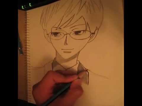 how to draw kyoya ootori