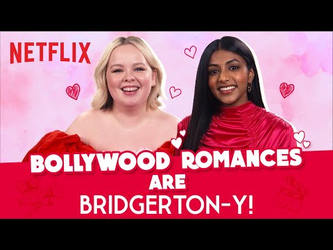 The Cast of Bridgerton Reacts to Bollywood Romances | Charithra Chandran and Nicola Coughlan