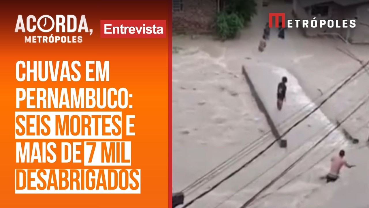 Chuvas em Pernambuco deixa 6 mortos e mais de 7 mil desabrigados