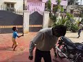 Thilak and Sachin playing badmiton