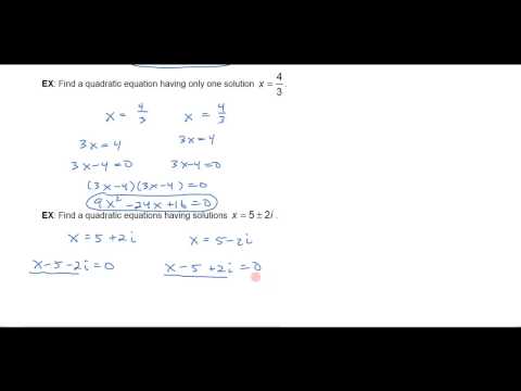 video-linktoworks-Finding a Quadratic Equation With Given Solutions