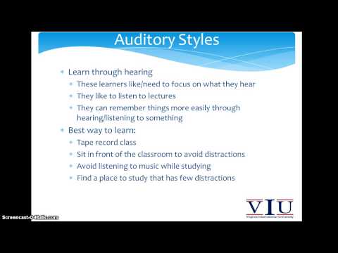 SED Minute Lecture Series -Learning Styles SED Minute Lecture Series -Learning Styles