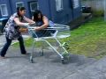 retardid girl riding trolley