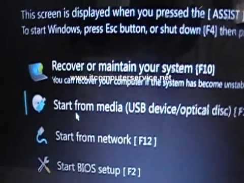 how to boot a sony vaio from a usb