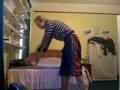 cleaning the room