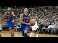 jeremy lin uses the nice crossover dribble to set up his uncontested slam.