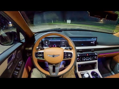2025 Genesis GV80 3.5T Prestige - POV Rainy Night Drive (Binaural Audio)